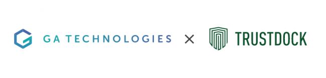 ＜左：株式会社GA technologies ロゴ・右：株式会社TRUSTDOCK ロゴ＞