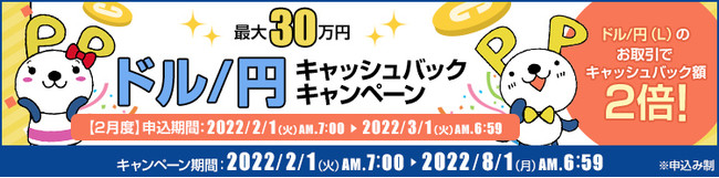 ドル円キャッシュバックキャンペーン