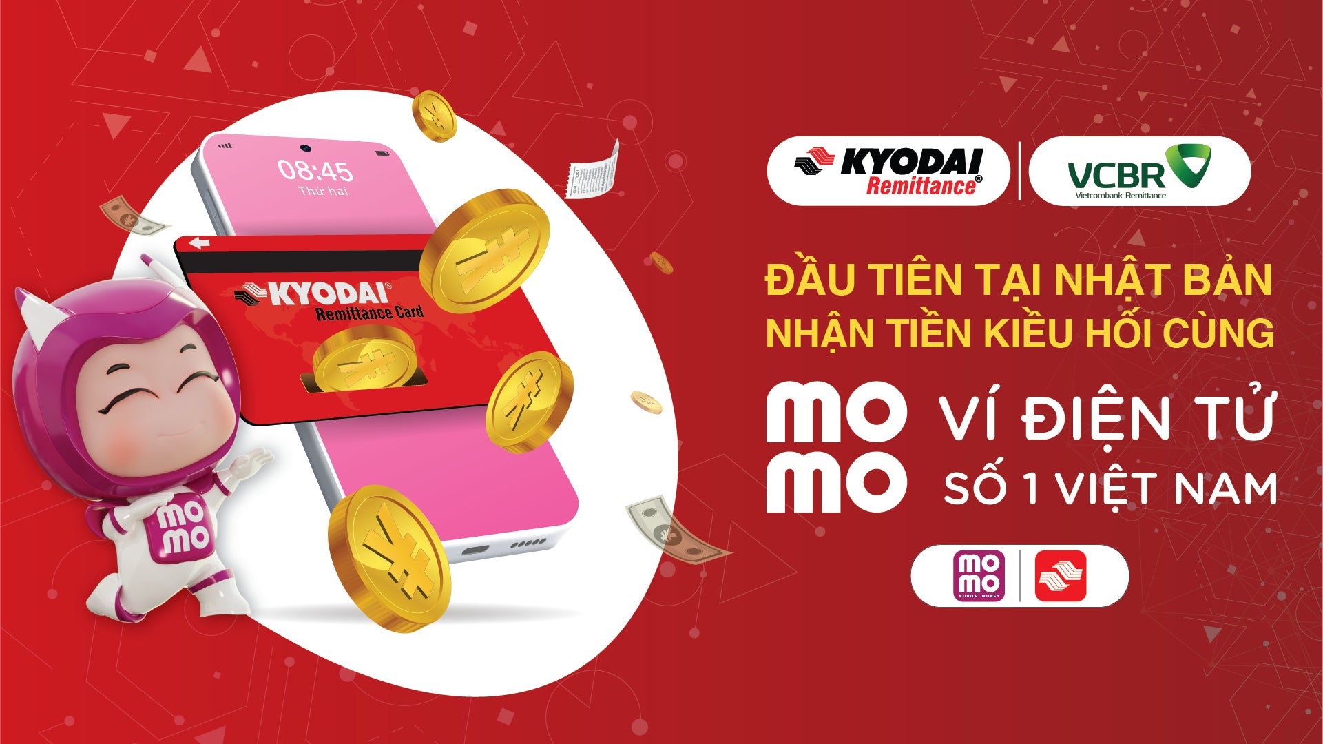 日本初！！ベトナムのモバイル決済市場でシェア5割超の最大手「MoMo」への海外送⾦が可能に！