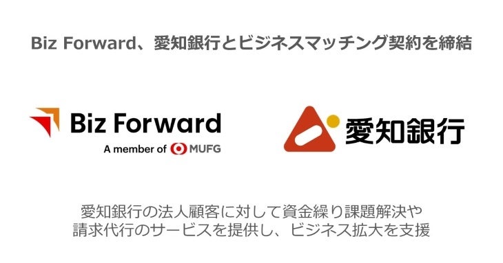 Biz Forward、愛知銀行とビジネスマッチング契約を締結