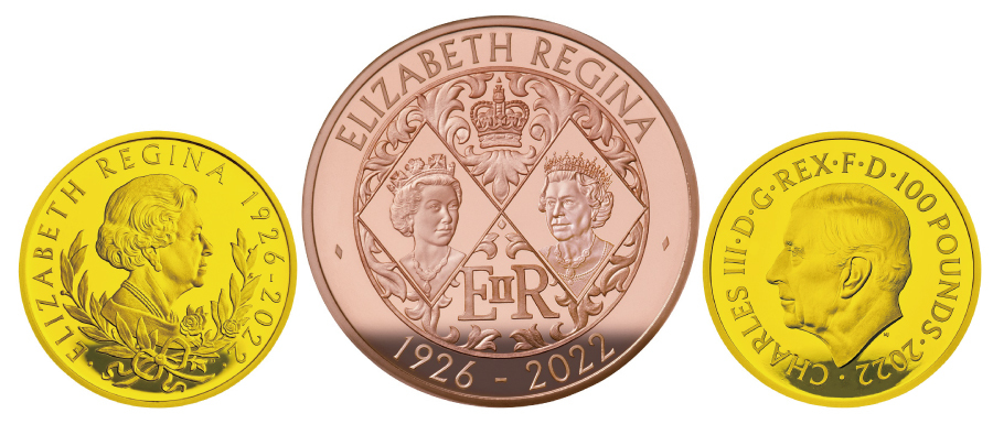 英国君主史上最長、在位70年の輝かしい功績を称え英国より発行　
新国王への王位継承を刻む歴史的コイン
「女王エリザベス2世記念コイン」
4月10日(月)より、全国の主要金融機関等で予約販売開始