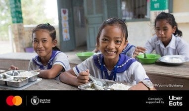 Mastercard、Uber Eatsの協力のもと世界の弱い立場の子どもたちへ学校給食100万食分の提供を目指しWFP国際連合世界食糧計画を通じて子どもたちの健康と教育をサポート