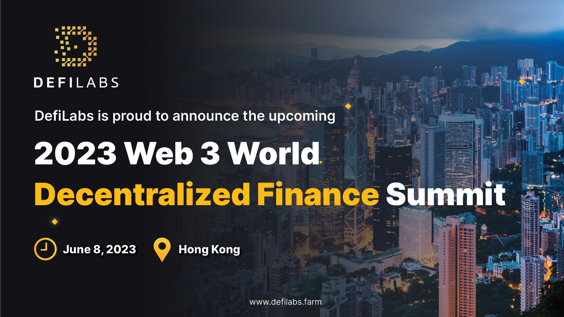 ブロックチェーン技術 × AIの新時代の資産運用サービス
「DefiLabs(ディーファイラボ)」が
『WEB3 WORLD DECENTRALIZED FINANCE SUMMIT』を
6/8に香港で開催