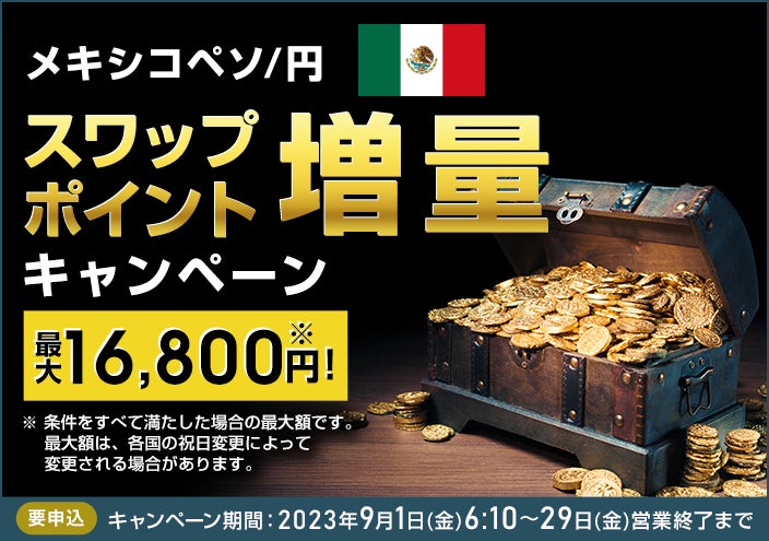 【セントラル短資ＦＸ】メキシコペソ/円のスワップポイントを増量！！！！