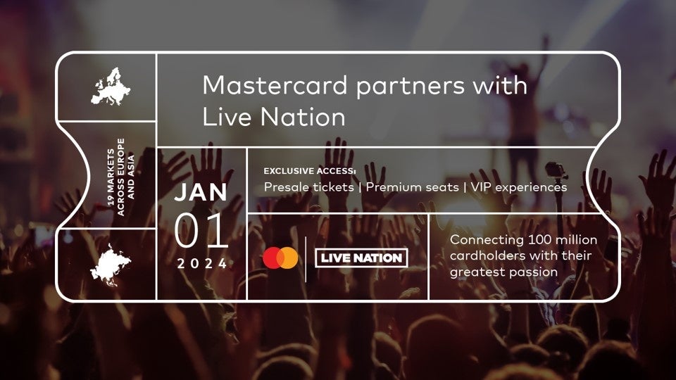 Mastercard、世界最大級のライブ・エンターテインメント企業Live Nationと提携し、会員にライブ・ミュージック体験を提供