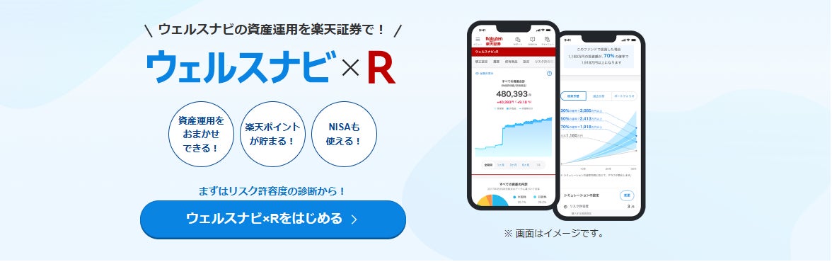 楽天証券、NISAで利用可能なロボアドバイザー「ウェルスナビ×R」提供開始