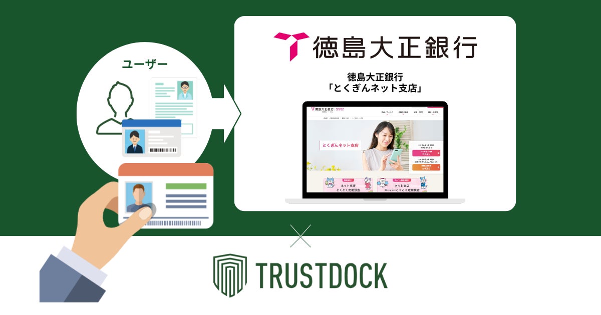 徳島大正銀行が、インターネット専用支店口座開設時の本人確認に「TRUSTDOCK」を導入