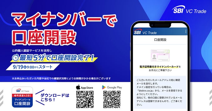 「マイナンバーで口座開設」アプリ提供開始のお知らせ～公的個人認証サービスを活用し最短5分で口座開設完了～