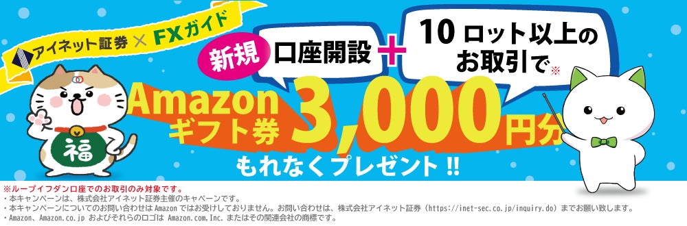 アイネット証券×FX初心者ガイドタイアップ！口座開設＋取引で3,000円分のAmazonギフト券プレゼントのお知らせ