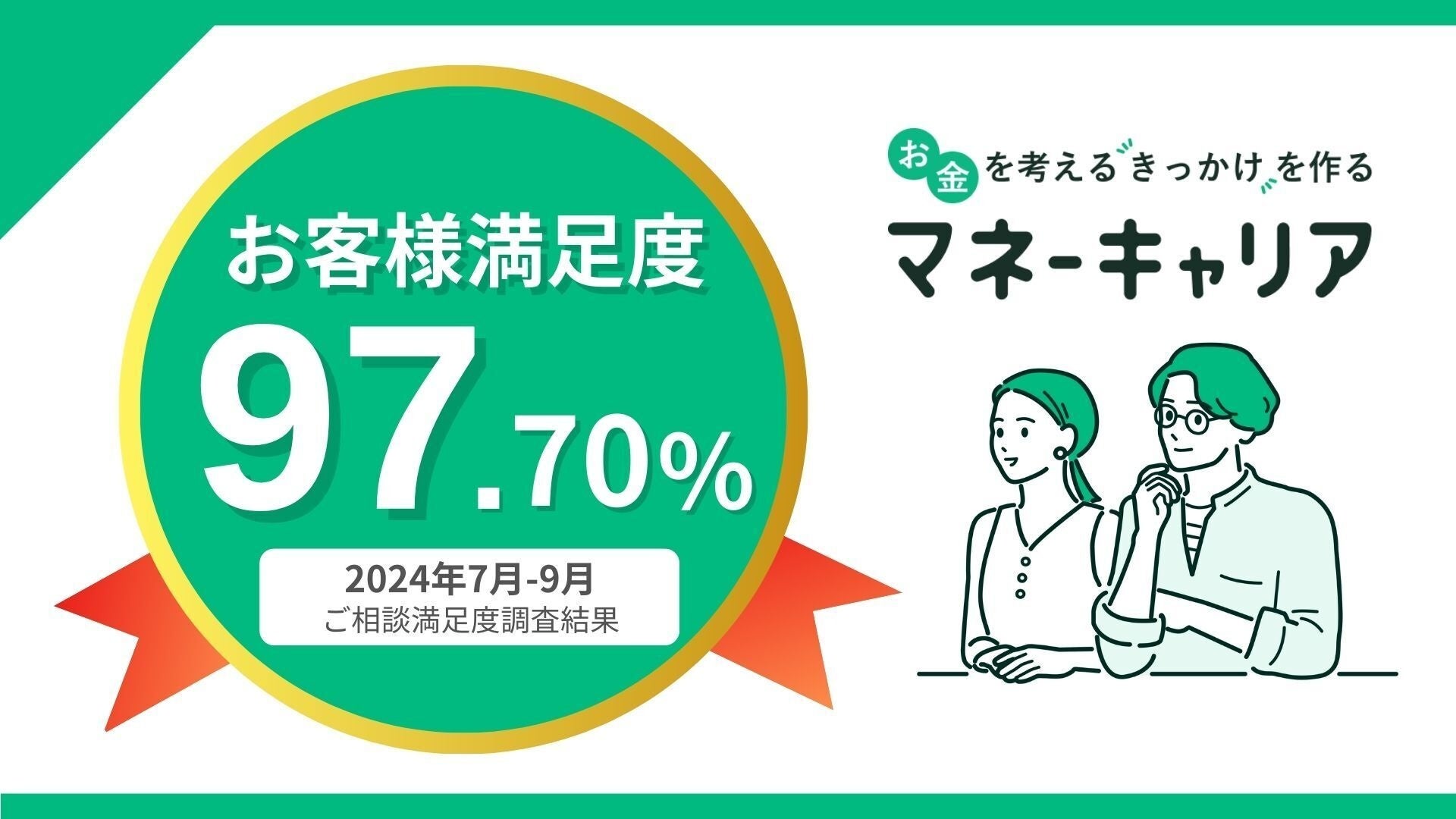 2024年7〜9月度のマネーキャリアへの相談満足度が97.70%の高水準を記録！