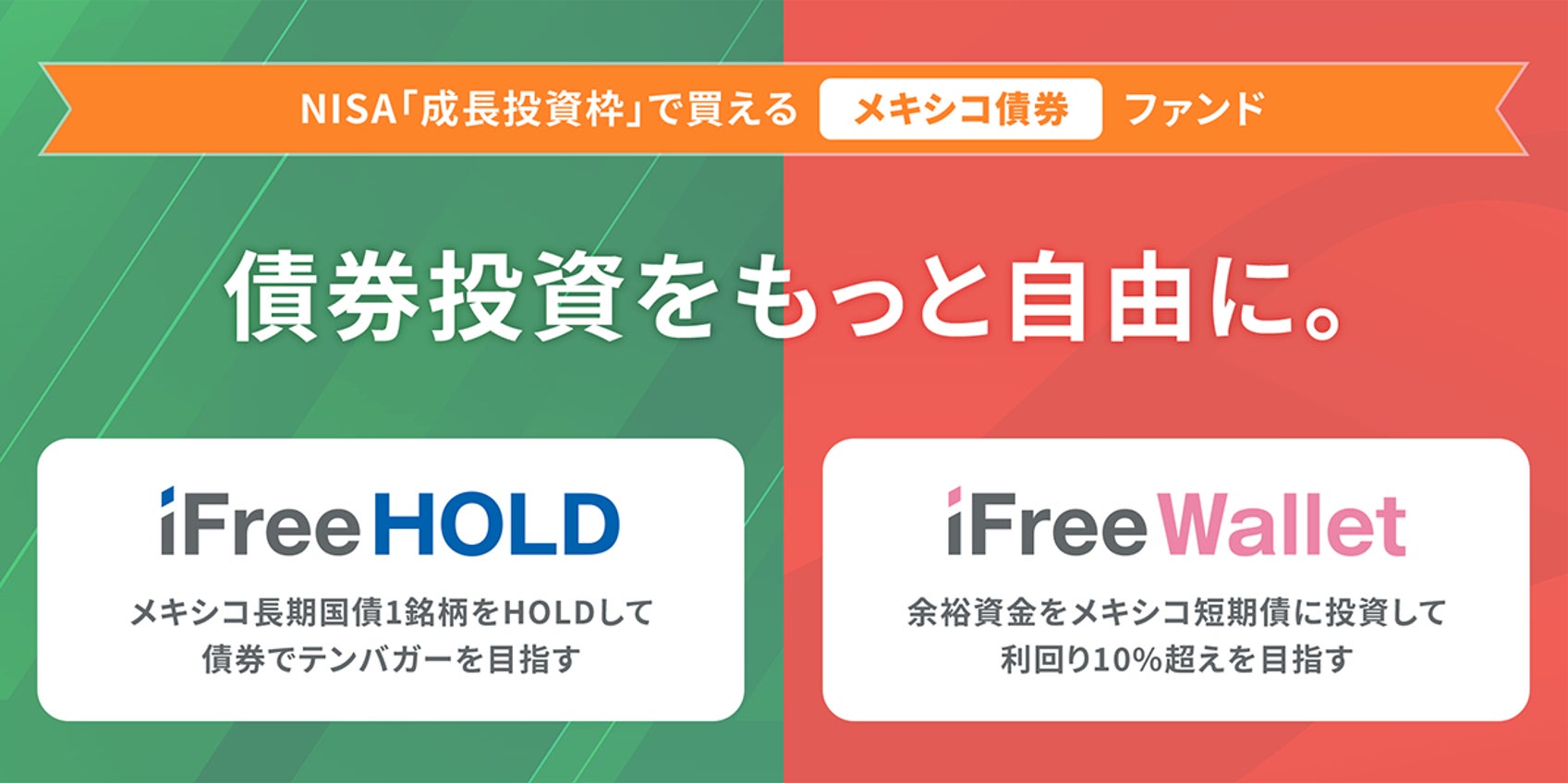 「iFreeHOLD メキシコ国債（MBONO2024）」「iFreeWallet メキシコペソ（MXN）」２ファンド設定のお知らせ