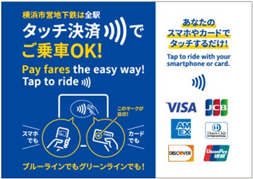 2024年12月４日（水）から横浜市営地下鉄の全40駅でクレジットカードやデビットカード等のタッチ決済による乗車サービスの実証実験を開始します