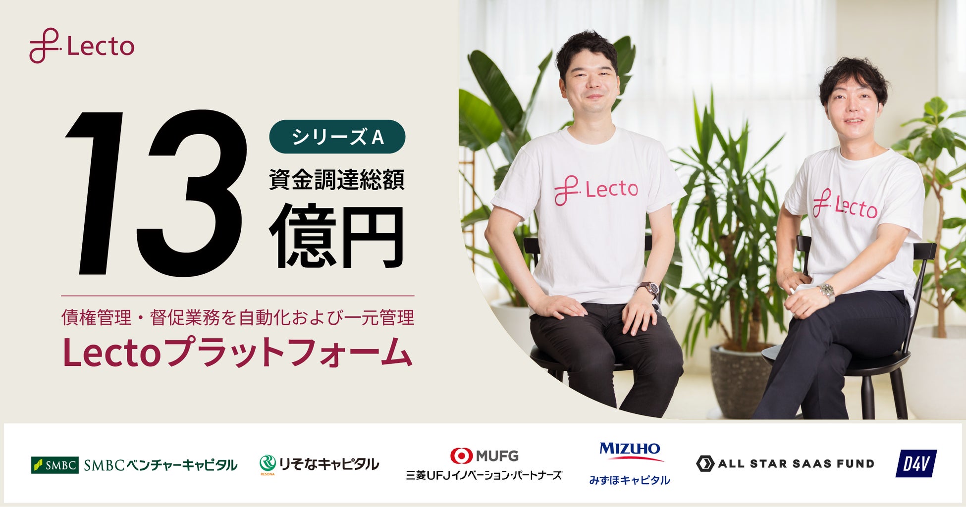 Lecto（レクト）、SMBCベンチャーキャピタルをはじめとしたメガバンク系VC4社などから資金調達を実施、累計調達額は13億円超に