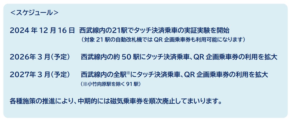 より便利に、よりシームレスにご利用いただくために西武鉄道の乗車券システムが進化します。