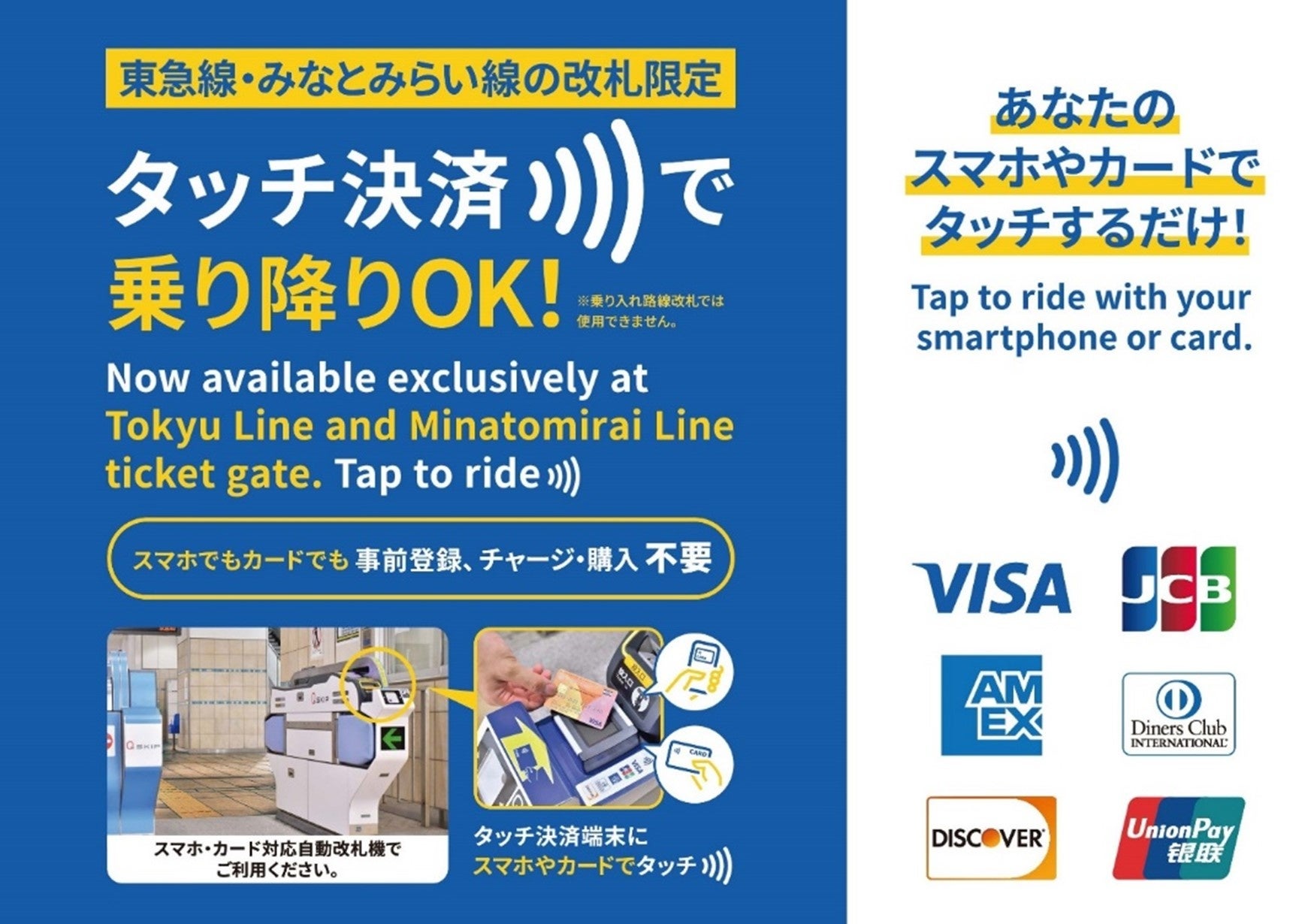 2024年12月4日（水）から、みなとみらい線の全駅で、クレジットカードやデビットカード等のタッチ決済およびQRコード認証を活用した乗車サービスの実証実験を開始します