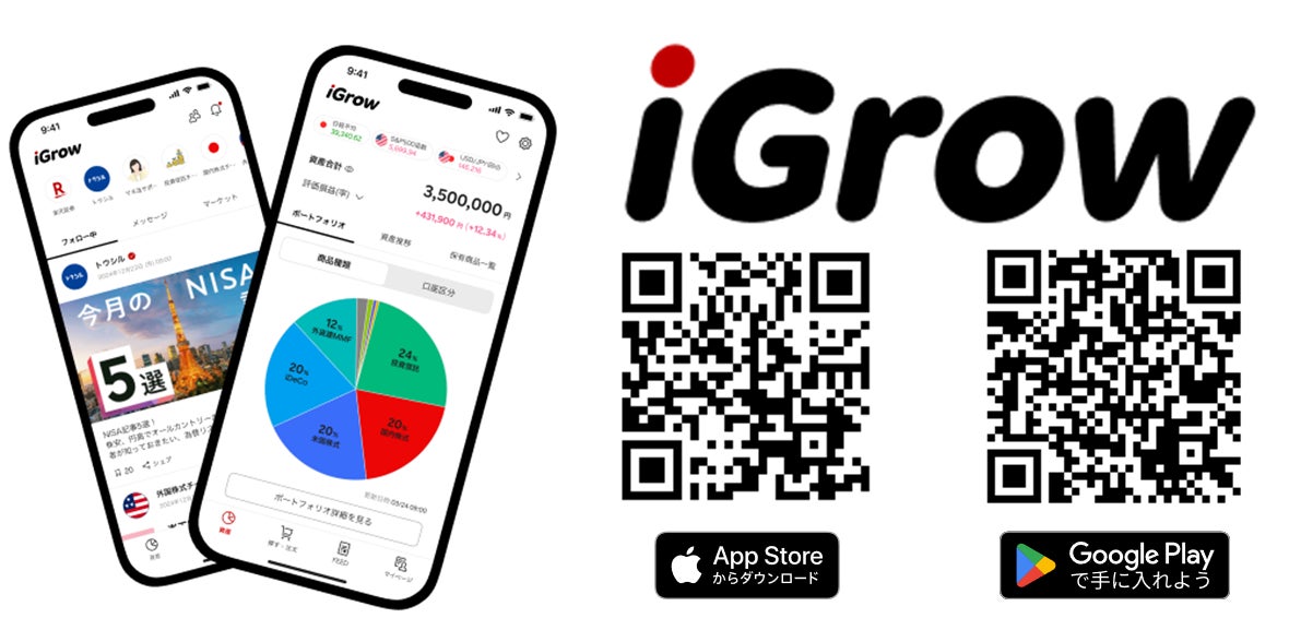 楽天証券の新アプリ「iGrow™」、12月25日（水）より提供開始