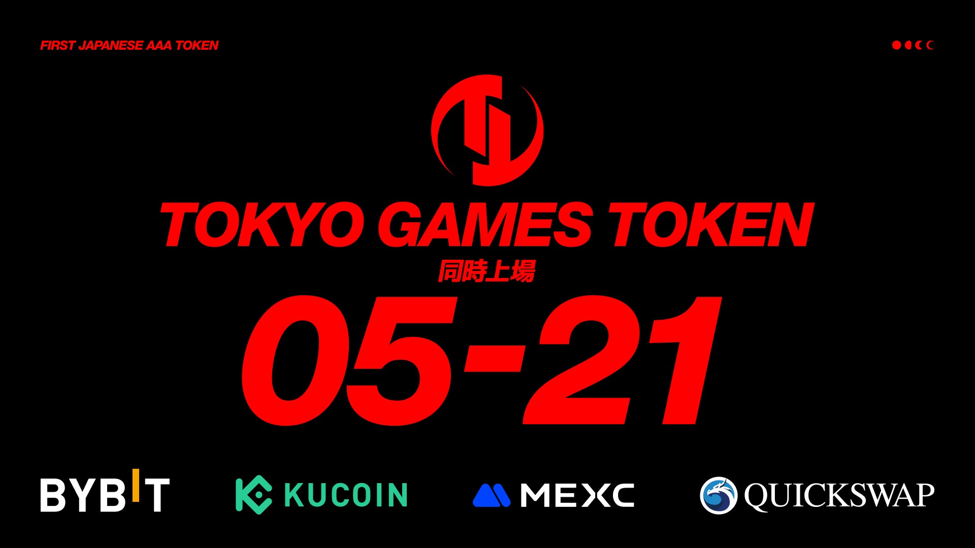 TOKYO GAMES TOKEN（TGT）、Bybit含む海外大手取引所に5/21同時上場決定