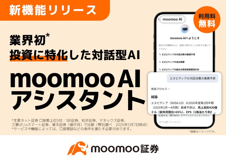 業界初※投資に特化した対話型moomoo AIが登場ーmoomoo証券