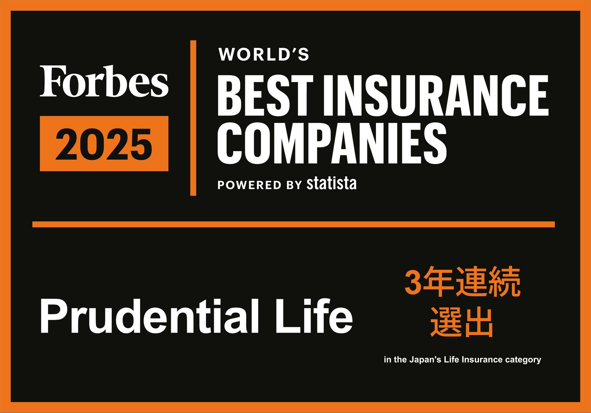 Forbes誌「World’s Best Insurance Companies 2025」日本の生命保険会社部門に3年連続選出