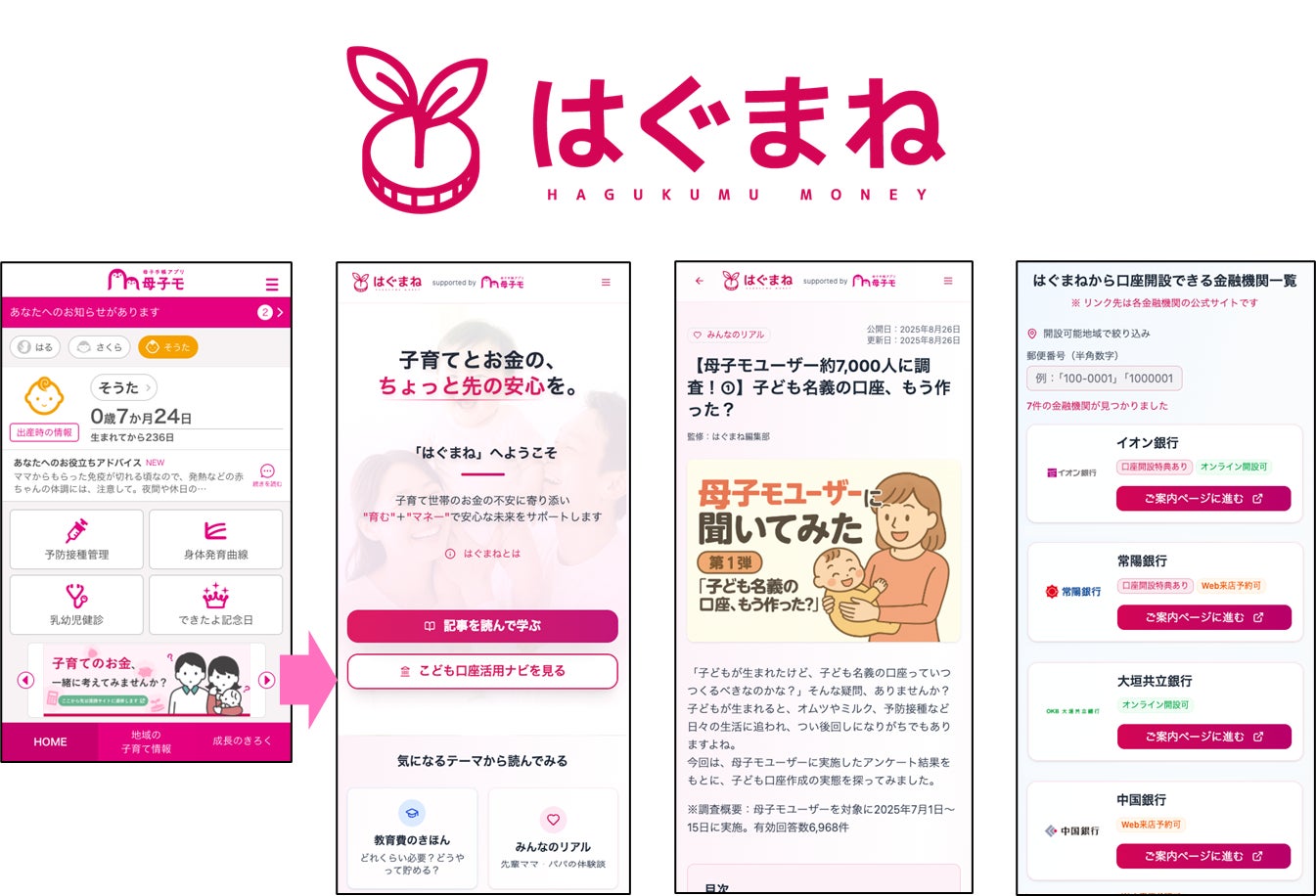 母子手帳アプリ「母子モ」を活用した口座開設の実証実験への参加