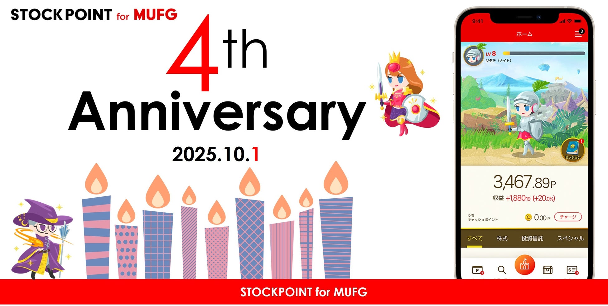 子供から大人まで ”楽しく学べるポイント運用アプリ” 「STOCKPOINT for MUFG」4周年、27万人超が体験！