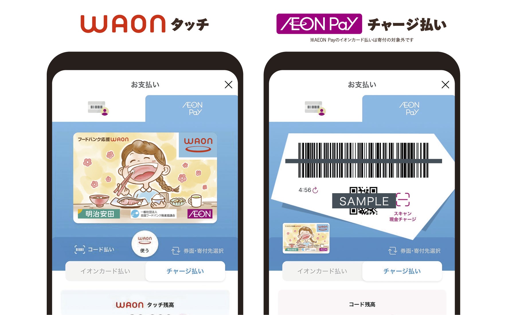 イオンと明治安田が「フードバンク応援ＷＡＯＮ」を発行