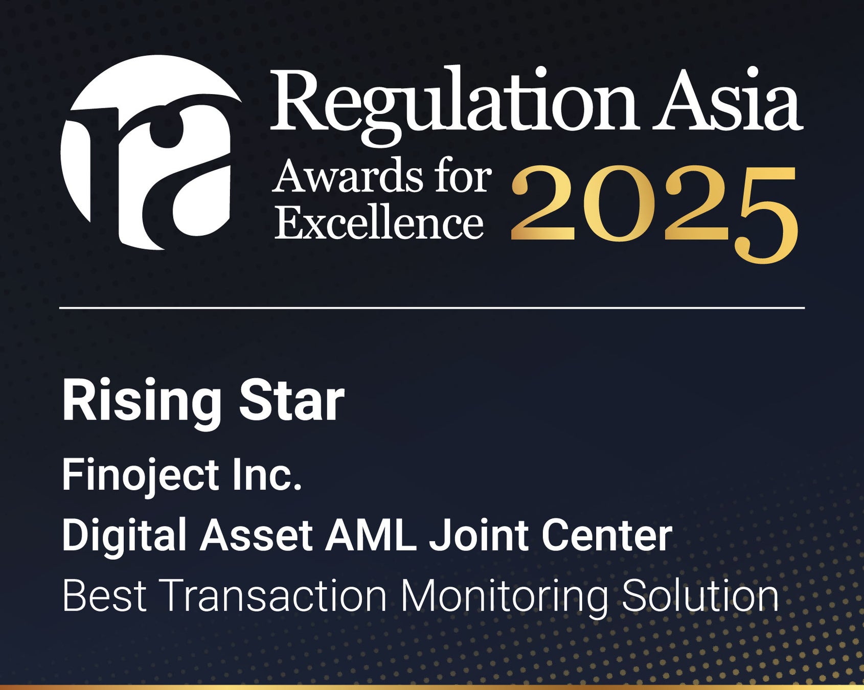 finoject、Regulation Asia Awards 2025 で受賞