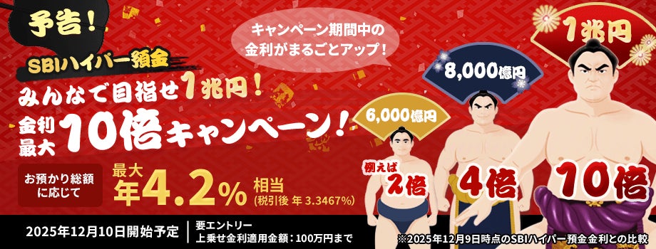 SBIハイパー預金 金利最大10倍キャンペーン開始のお知らせ
