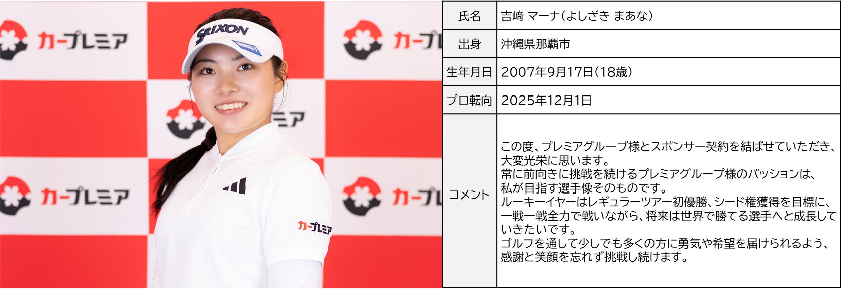 次世代の挑戦を、加速させる力に。プレミアグループ、吉﨑マーナ選手と新規スポンサー契約