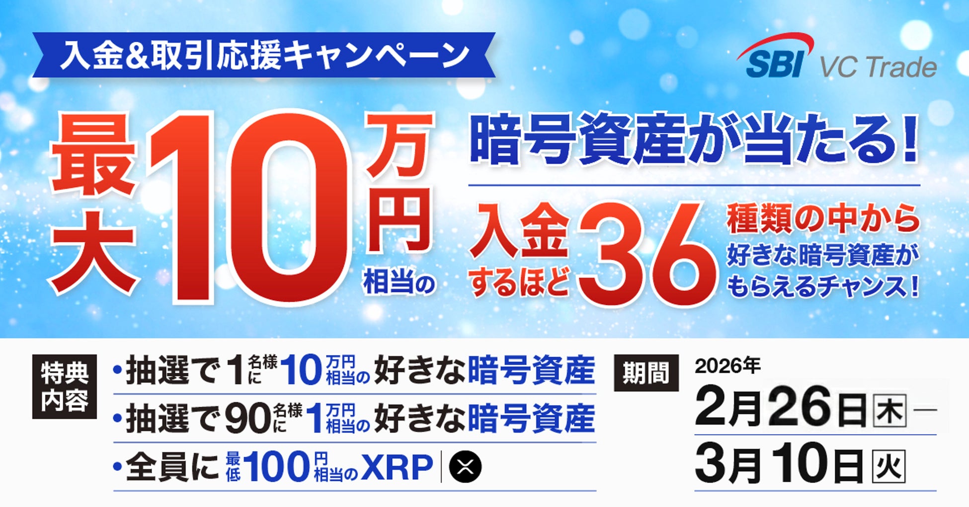 SBI VCトレード口座に入金してみよう！入金＆取引応援キャンペーン！