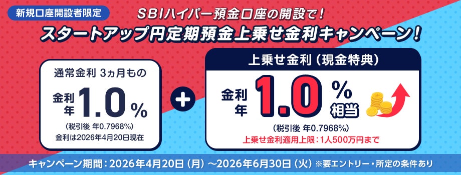 「スタートアップ円定期預金 上乗せ金利キャンペーン」を開始