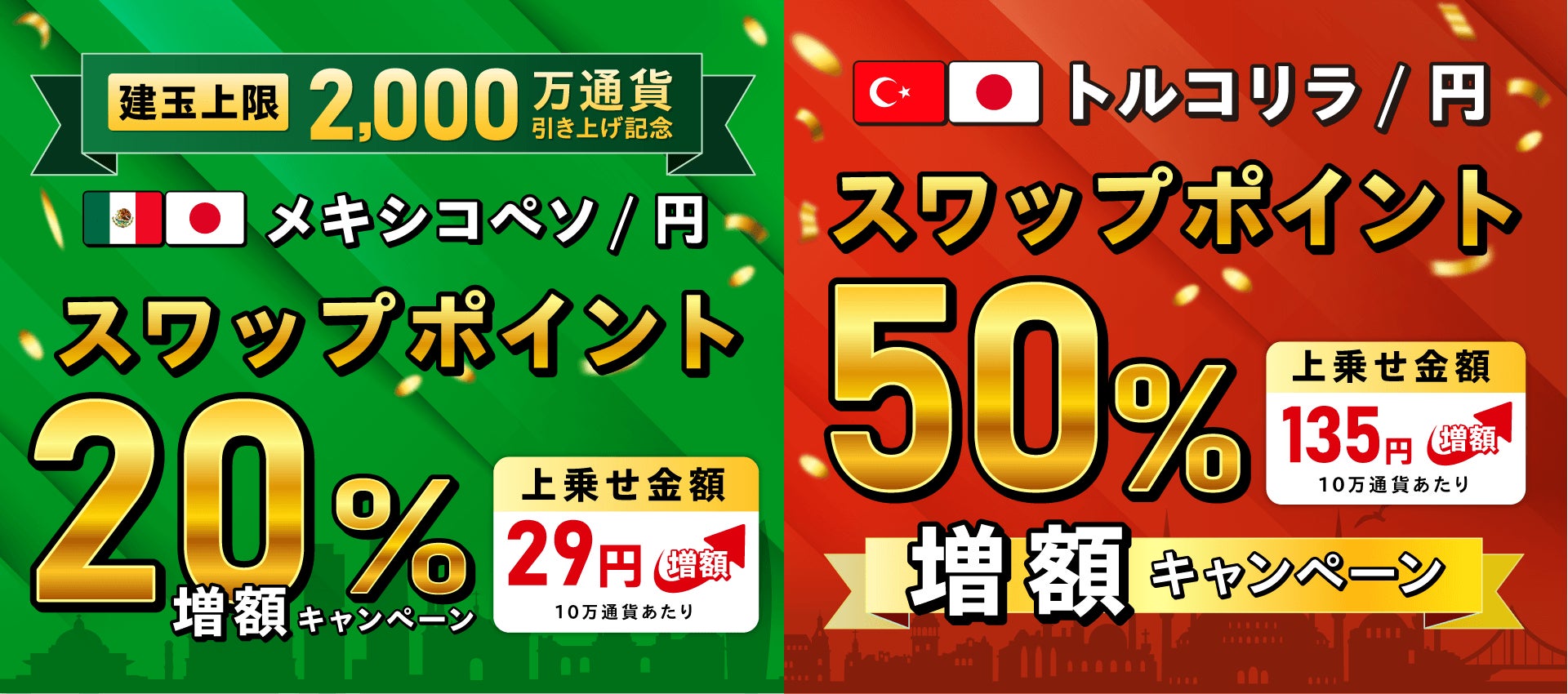 【建玉上限引き上げ記念】メキシコペソ/円・トルコリラ/円スワップポイント増額キャンペーン開催！【トライオートFX | インヴァスト証券】