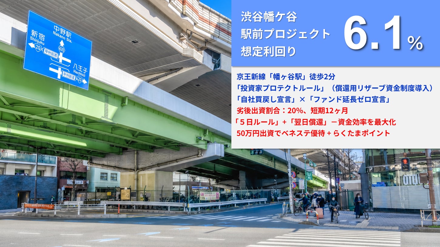 【新ファンド公開！】『らくたま42号（渋谷幡ヶ谷駅前プロジェクト）』5月18日12時より募集開始！