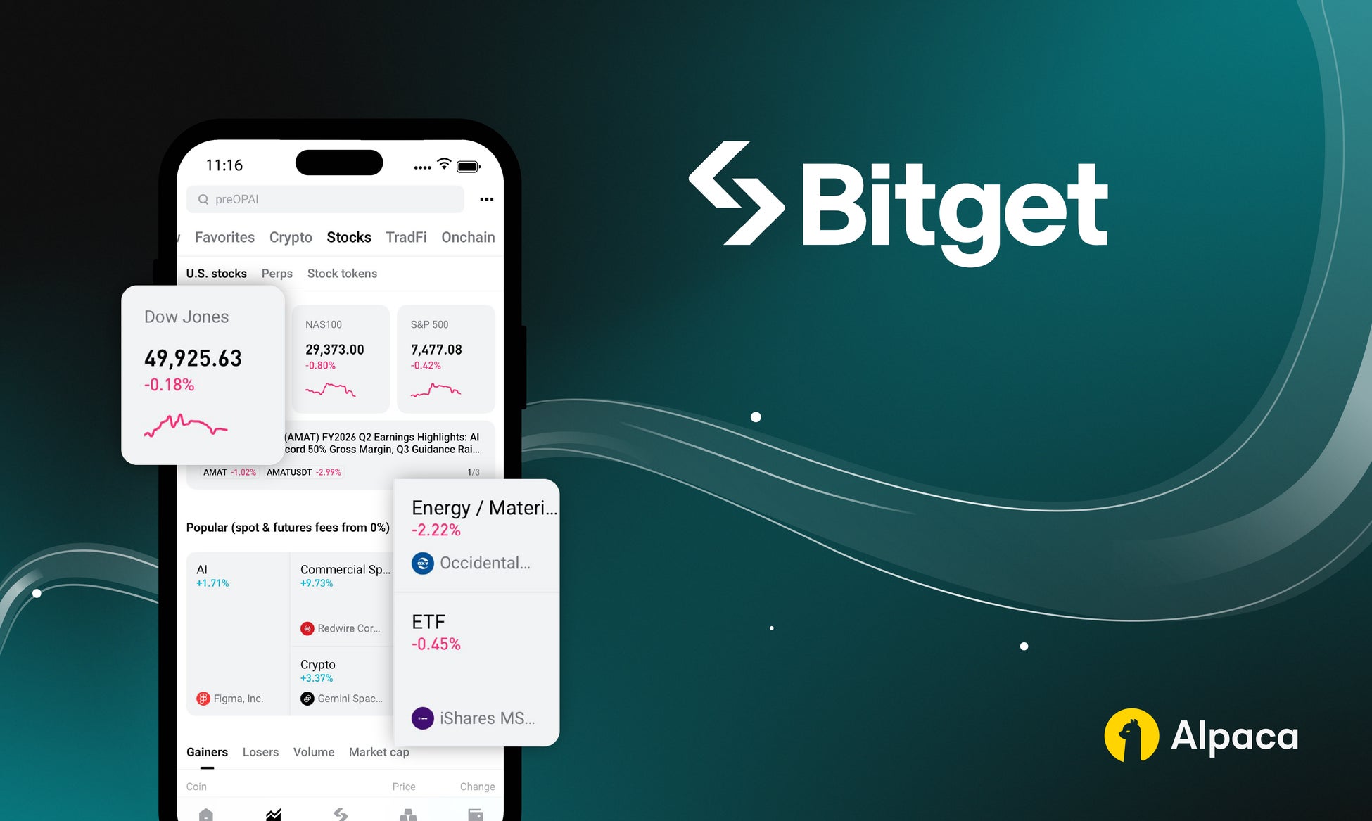 Bitget、アルパカのインフラを活用したトークン化米国株式・ETFの提供を開始