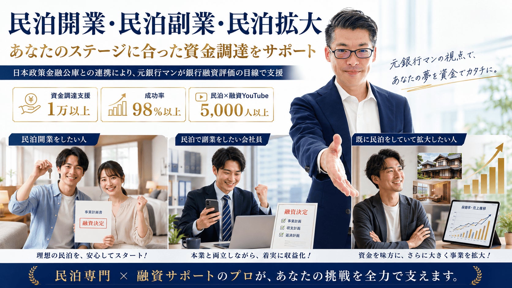 日本政策金融公庫と連携し、民泊開業・民泊副業・民泊拡大の融資・資金調達サポートを開始｜元銀行マンが民泊×融資を徹底サポート。収益化済み民泊M&A投資で実績豊富な『田中の民泊投資』が提供