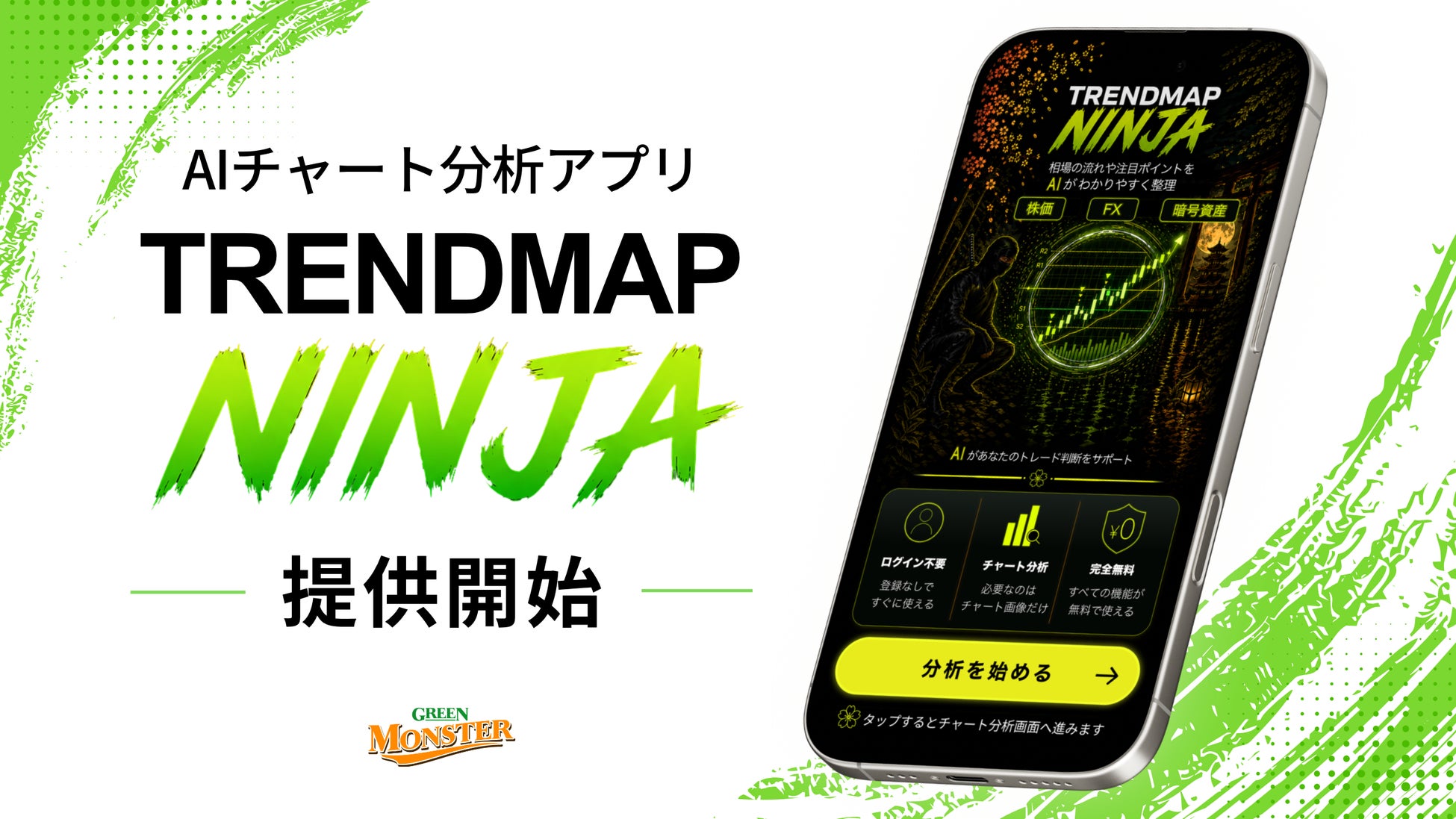 AIがチャート画像から相場の見方を整理する「TRENDMAP NINJA」を提供開始