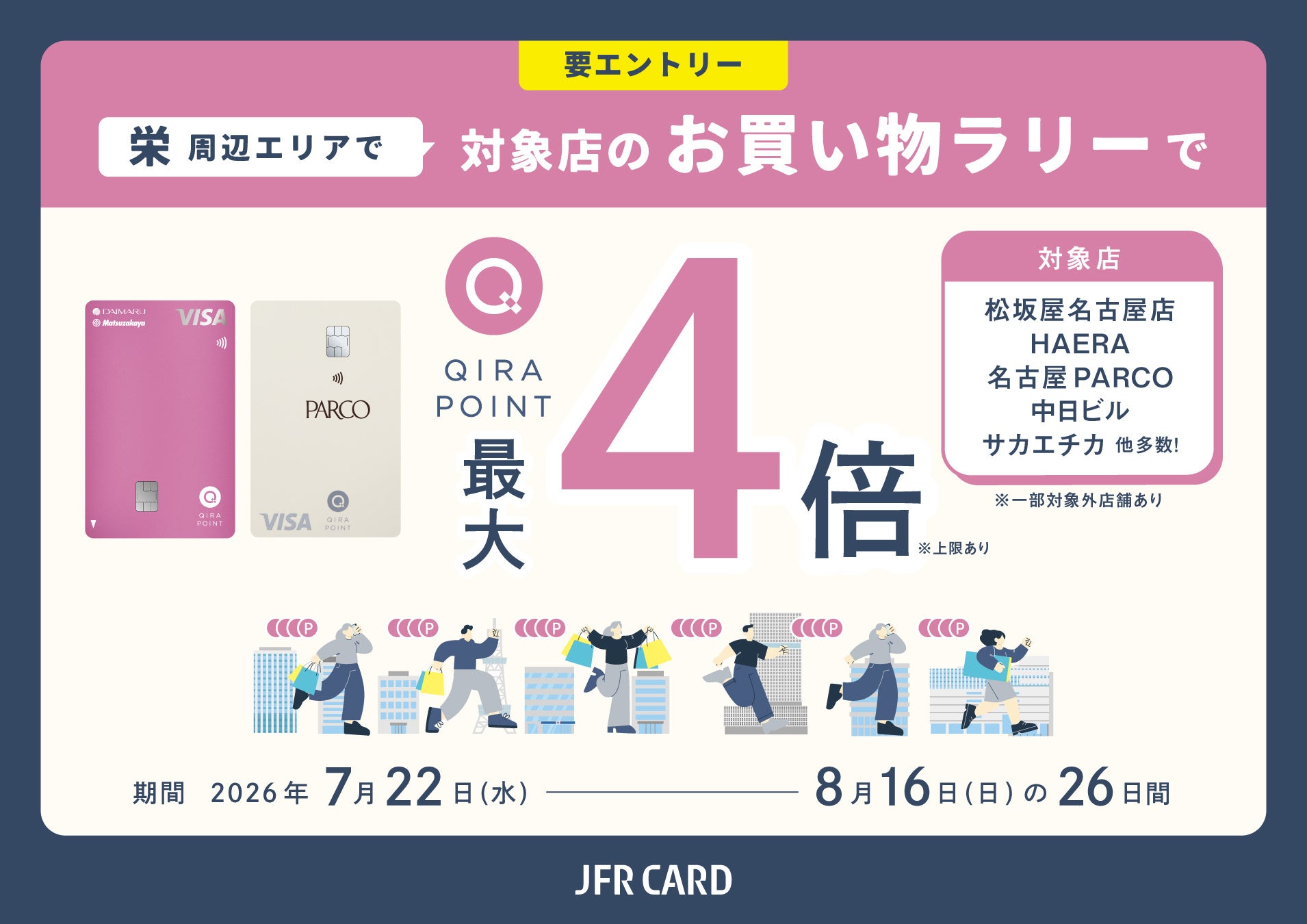 「松坂屋名古屋店」「HAERA」が参加　名古屋・栄の商業施設を横断する街回遊キャンペーン　「名古屋栄周辺エリアQIRA［キラ］ポイントキャンペーン」を2026年7月22日（水）より開始