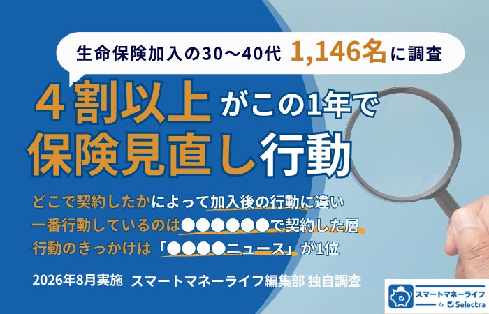 【1,146名調査】生命保険加入の30〜40代│4割以上がこの1年で保険見直し行動・「どこで契約したか」によって加入後の行動に違い
